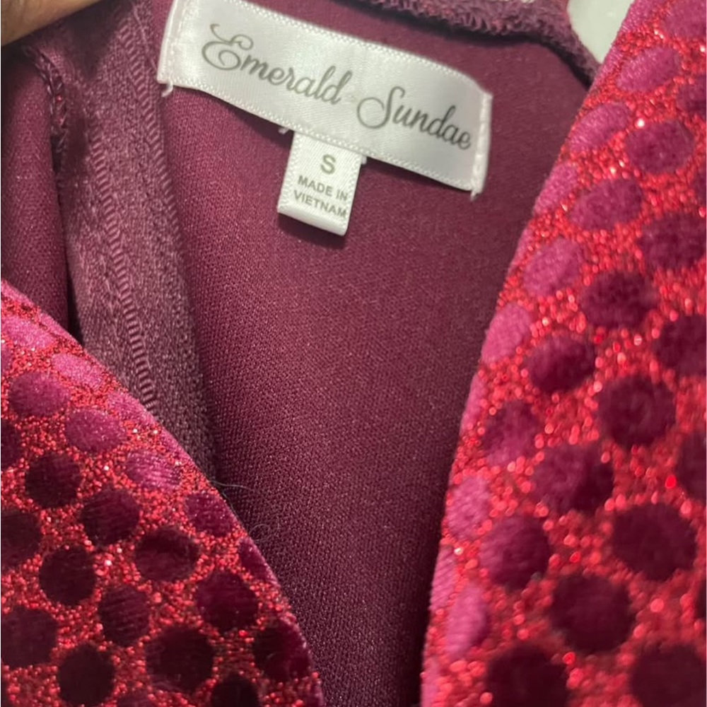 Emerald Sundae Burgundy Hollywood David’s bridal dress